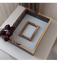 30x40 Cm Siyah-gold Fotoğraf Bölümlü! İsimsiz Ledsiz! Gül Saklama Kutusu