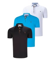 ÜÇLÜ SET T8582 DEWBERRY ERKEK T-SHIRT-SİYAH-BEYAZ-KOYU TURKUAZ (Karışık)