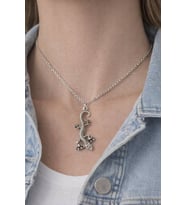 Kertenkele Figürlü Gümüş Renk Unisex Kolye