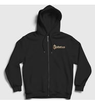 Presmono Unisex Siyah Logo Sabaton Fermuarlı Kapüşonlu Sweatshirt 108818tt