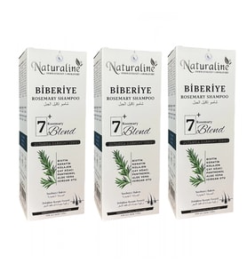 Naturaline Biberiye Şampuanı 400 ml 3 Adet Roemary Shampoo 7 Doğal Bileşim