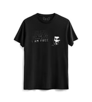 V For Vendetta Resimli Dijital Baskılı Siyah Tshirt