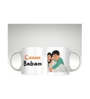 Applucky Canım Babam Her Yükü Sırtlanır Kupa Baskı Bardak Babalar Günü (Beyaz)