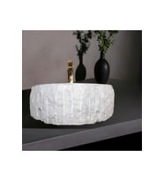 Gamze Kristal Beyaz Batarya Çıkışlı Patlatma Lavabo-203