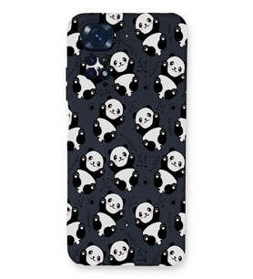 Xiaomi Redmi Note 11 Pro Uyumlu Lansman Kılıf Panda Tasarımlı İçi Kadife Kapak-Koyu Mavi (Şeffaf)