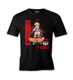 Naruto - Ramen Siyah Erkek Tshirt