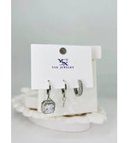 Zirkon Taşlı Üçlü Kombin Küpe - Kp00375