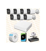 Provzen Hikvision 7 Kameralı 4MP IP Hibrit ColorVu Güvenlik Kamerası Mikrofonlu  Olay Anında bildirim