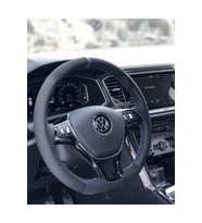 Volkswagen Jetta Araca Özel Mavi Yüzüklü Alcantara Noktalı Deri Orijinal Direksiyon Kaplama