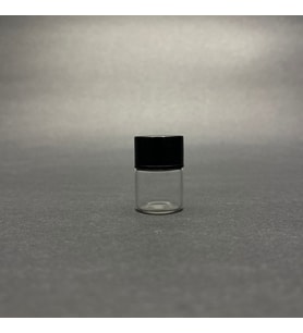 1 ml Siyah Kapaklı Şeffaf Cam Şişe , 1 cc Kapaklı Cam Şişe x 24 Adet