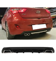 Hyundai i30 Siyah Difüzör Çiftli Kare Egzoz Görünümlü D Tip Difizör 2007 - 2021