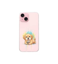 iPhone 15 ile Uyumlu Splash Köpek Tasarımlı Şeffaf Silikon Kılıf