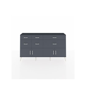 Arges Konsol Tek Raflı 6 Çekmeceli 4 Kapaklı 176x30x99 Antrasit-Antrasit