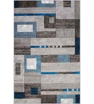 Eliana Home Baskılı, Yıkanabilir Kaymaz Taban Salon Halısı LNA0362 100x150 cm (Mavi)