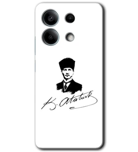 Redmi Note 13 Pro 5G Kılıf HD Desen Baskılı Kılıf - Kemal Atatürk İmza