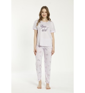 Estiva 22127 Kadın Kısa Kollu Viskon Pijama Takımı