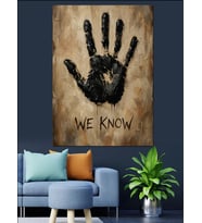 Karanlıkta "We Know" Yazılı El Dekoratif Kanvas - Mdf Ahşap Tablo
