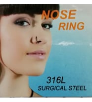 Siyah Sıkıştırmalı Piercing Fake Septum
