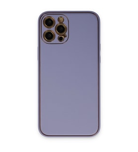 Apple İphone 12 Pro Kılıf Coco Deri Silikon Kapak - Açık Lila