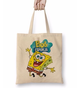Bob Esponja Sünger Bob Bez Çanta Uzun Saplı