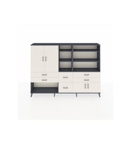 Arges Dolap 10 Raflı 6 Çekmeceli 4 Kapaklı 220x30x163 Antrasit-Aytaşı
