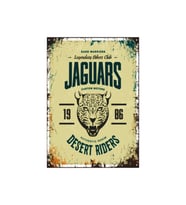 Jaguars Desert Riders Motosiklet Kulübü Temalı Ahşap Retro Poster Tablo