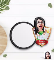 BK Gift Kişiye Özel Kadın Karikatürlü Ahşap Bardak Altlığı-30