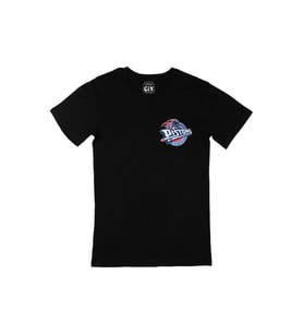 Detroit Pistons Logolu Cep Logo Tasarımlı Siyah Tişört