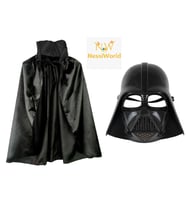 Çocuk Boy Yıldız Savaşları Darth Vader Maskesi ve 90 cm Pelerin Seti Siyah