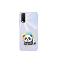 Vivo Y20S ile Uyumlu Splash Panda Tasarımlı Şeffaf Silikon Kılıf