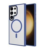 Vendas Samsung S24 Ultra Uyumlu Kapak Flet Serisi Mat Arka Yüzey Wireless Şarj Destekli Magsafe Magic Smooth Kılıf (Lacivert)