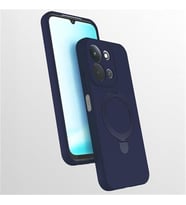 Coverzone Xiaomi Redmi 15 ile uyumlu K?l?f MagSafe ile uyumlu Z-Samara Kapak Wireless ?arj �zellikli Stand Olabilen Redmi 15 kilif Lacivert