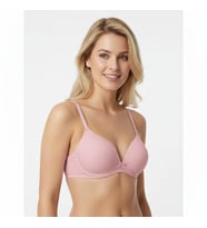 Kadın Balensiz Pamuklu Beyaz Renk Soft Bra Sütyen BB2102 (Pembe)