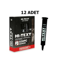 Hi-Text Markör Kesik Uçlu Siyah 830PC (12 Li Paket)