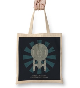 Starship Enterprise Retro Japanese Star Trek Bez Çanta Uzun Saplı