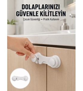 Northcity 4 Adet Bebek Güvenlik Dolap Kilidi Montajsız Çift Taraflı Emniyet Seti - Ev İçin Çocuk Güvenliği
