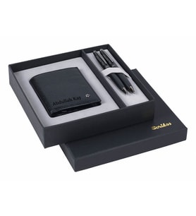 İsme Özel Scrikss Kalem Set & Deri Comfort Cüzdan (Siyah)