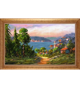 EV İŞYERİ OFİS İÇİN ALTIN ÇERÇEVELİ PASPARTULU TABLO VB881