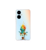 Tecno Camon 19 ile uyumlu Splash ahtapot tasarımlı şeffaf silikon kılıf