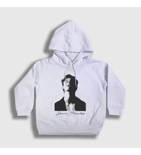 Presmono Unisex Çocuk Beyaz Shawn Mendes Kapüşonlu Sweatshirt 231427tt