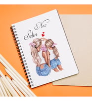 Anne Kız Tasarımlı Defter Kişiye Özel
