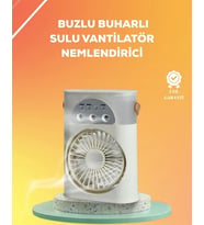 Mini Klima Fan  Usb'li, 7 Renk Gece Işığı, 3'ü 1 Arada Fonksiyon