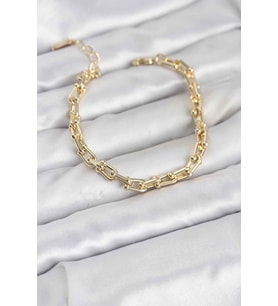 Gold Renk Tifani Model Pirinç Kadın Bileklik - TJ-BB8267