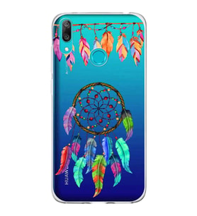 PrintiFy Huawei Y7 2019 ile Uyumlu 1mm Slim Fit Nazar Boncuğu 6 Baskılı Şeffaf  Kılıf