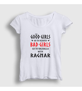 Presmono Kadın Beyaz Bad Girls Vikings T-Shirt 221570tt (Beyaz)