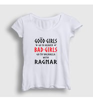 Presmono Kadın Beyaz Bad Girls Vikings T-Shirt 221570tt (Beyaz)