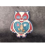 Magnet Baykuş Hayvan Nazar Boncuk Buzdolabı Süsü Ahşap Magnet Mıknatıslı Hediyelik Eşya