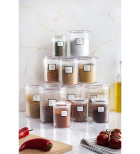 12'li Barok Yuvarlak 3 Boy Kavanoz Seti & Saklama Kabı & Erzak Kabı (4*2000 ML, 4*1000 ML, 4*500 ML)