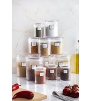12'li Barok Yuvarlak 3 Boy Kavanoz Seti & Saklama Kabı & Erzak Kabı (4*2000 ML, 4*1000 ML, 4*500 ML)