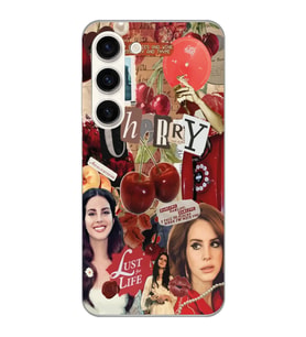 Samsung Galaxy S23 Uyumlu Lana Del Rey Kolaj Tasarımlı Şeffaf Telefon Kılıfı